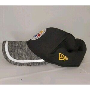 New Era PITTSBURGH STEELERS Black & Gray‎ Men's HAT - Medium/Large